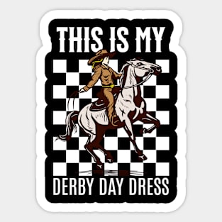 This Is My Derby Day Dress Horse Racing Lover Day For Women Sticker